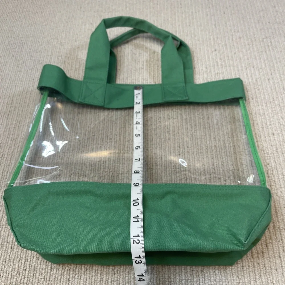 Pottery Barn Kids Clear Plastic Green Canvas Tote
